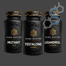 Cargar imagen en el visor de la galería, Ciclo de volumen con SARMs para intermedios | Testolone, Ligandrol &amp; YK-11 Ciclos con SARMs DARK MATTER NUTRITION - Super Soldados