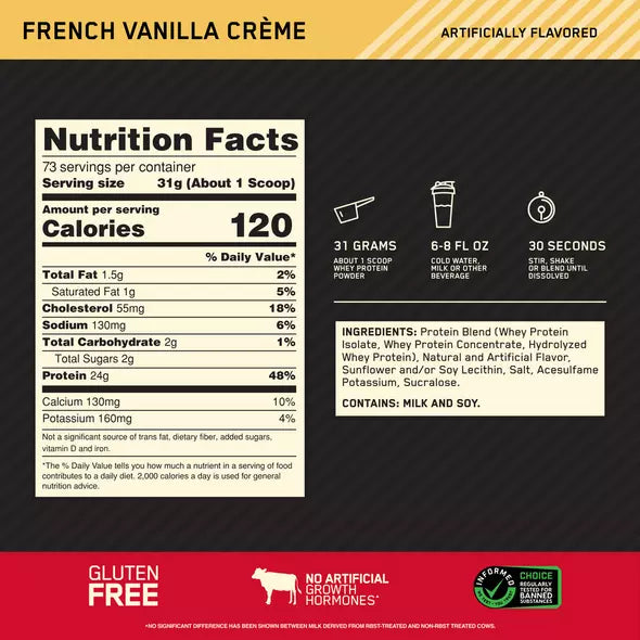 Gold Standard 100% Whey 5lb | Proteína de suero de leche 68-74 servicios