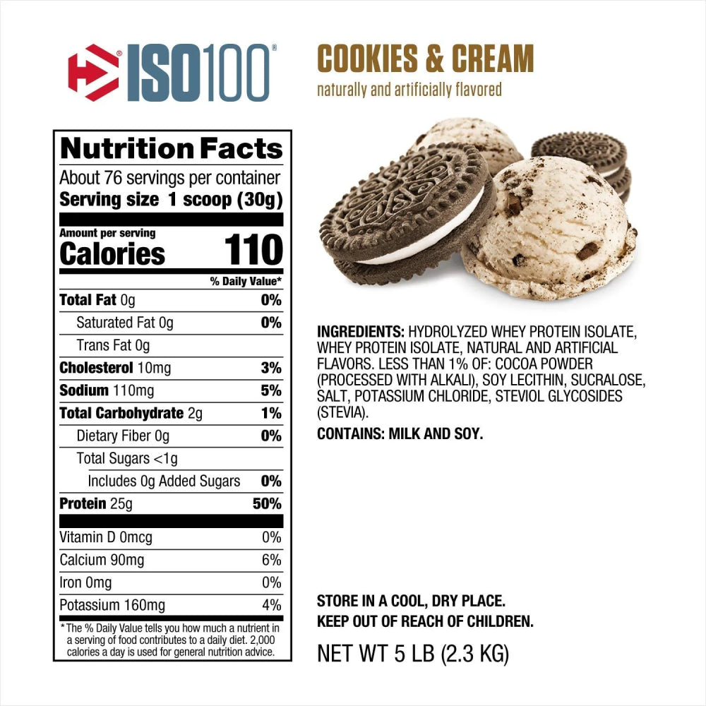 ISO 100 5lb | Proteína Hidrolizada 70-76 servicios