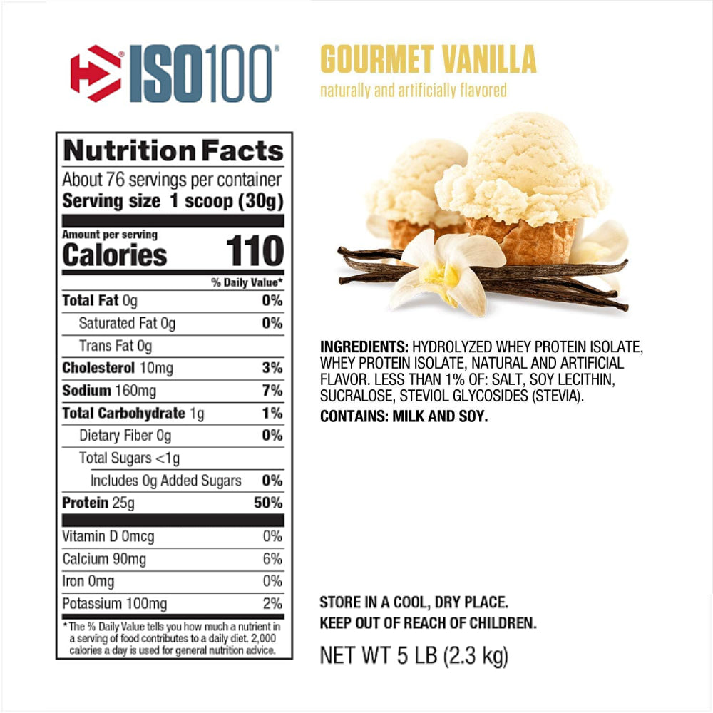 ISO 100 5lb | Proteína Hidrolizada 70-76 servicios