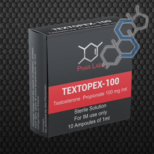 'TEXTOPEX-100 | Testosterona Propionato 100mg/ml 10 ampolletas Inyectables PHAR LABS - Super Soldados