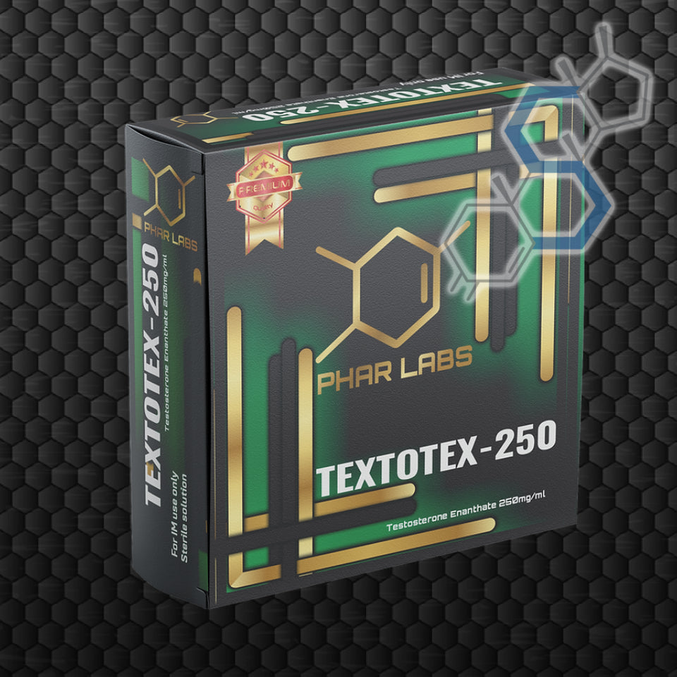 'TEXTOTEX-250 PREMIUM | Testosterona Enantato 250mg/ml 10 ampolletas Inyectables PHAR LABS PREMIUM - Super Soldados