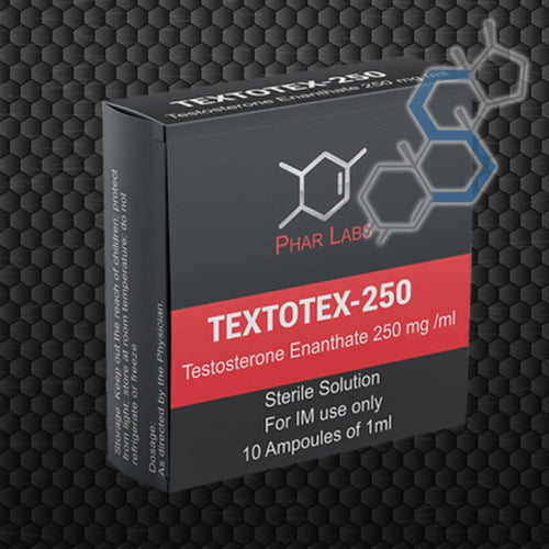 'TEXTOTEX-250 | Testosterona Enantato 250mg/ml 10 ampolletas Inyectables PHAR LABS - Super Soldados