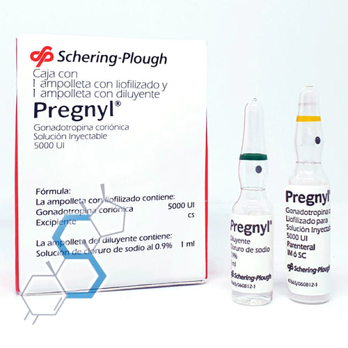 Pregnyl | Gonadotropina coriónica humana (HCG) 5,000ui Post-ciclo Schering-Plough - Super Soldados