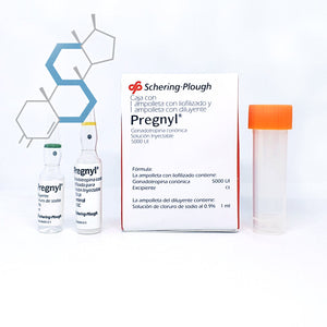 Pregnyl | Gonadotropina coriónica humana (HCG) 5,000ui Post-ciclo Schering-Plough - Super Soldados